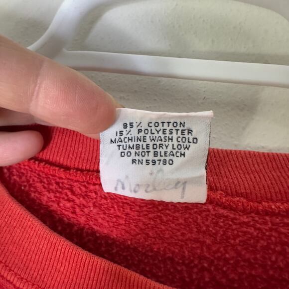 Vintage Guess Georges Marciano Women's Large Red Sweatshirt Crewneck Logo 90s - Picture 4 of 9